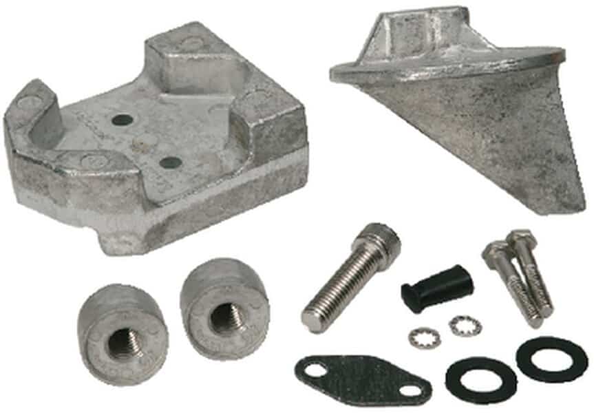 Components that make up boat anodes: replacement anodes available at Bates Wharf