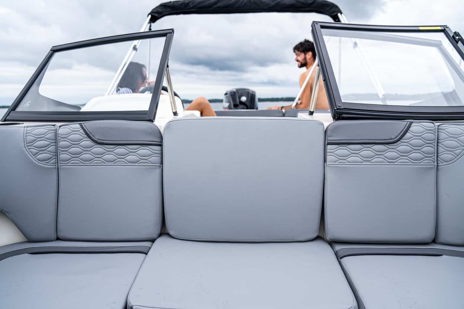 The seating of a Bayliner Element M17 for sale UK at Bates Wharf Marine Sales