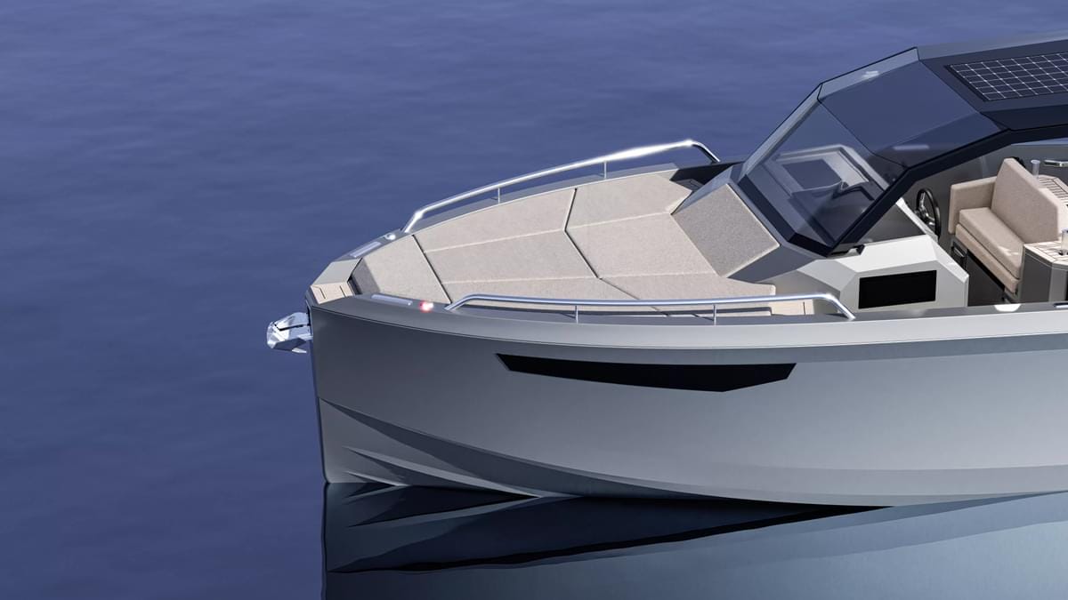 The bow of the Rand Archipelago 32 for sale UK at Bates Wharf Marine Sales