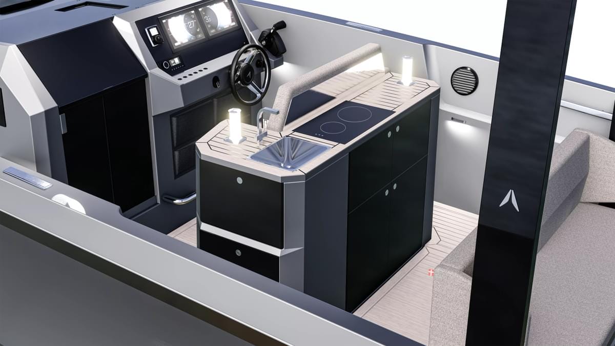 The cockpit of the Rand Archipelago 32 for sale UK at Bates Wharf Marine Sales