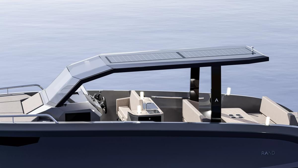 The helm of the Rand Archipelago 32 for sale UK at Bates Wharf Marine Sales