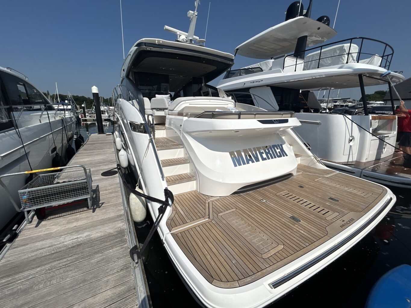 Princess V55 Review: The boat rear