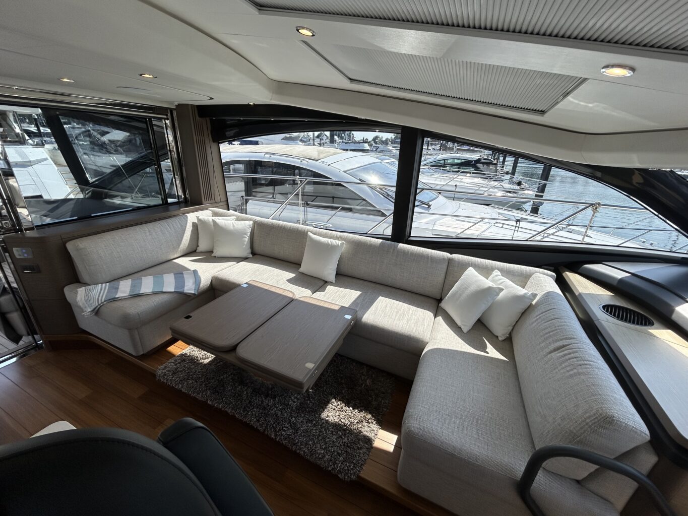 Princess V55 Review: The dining area on deck