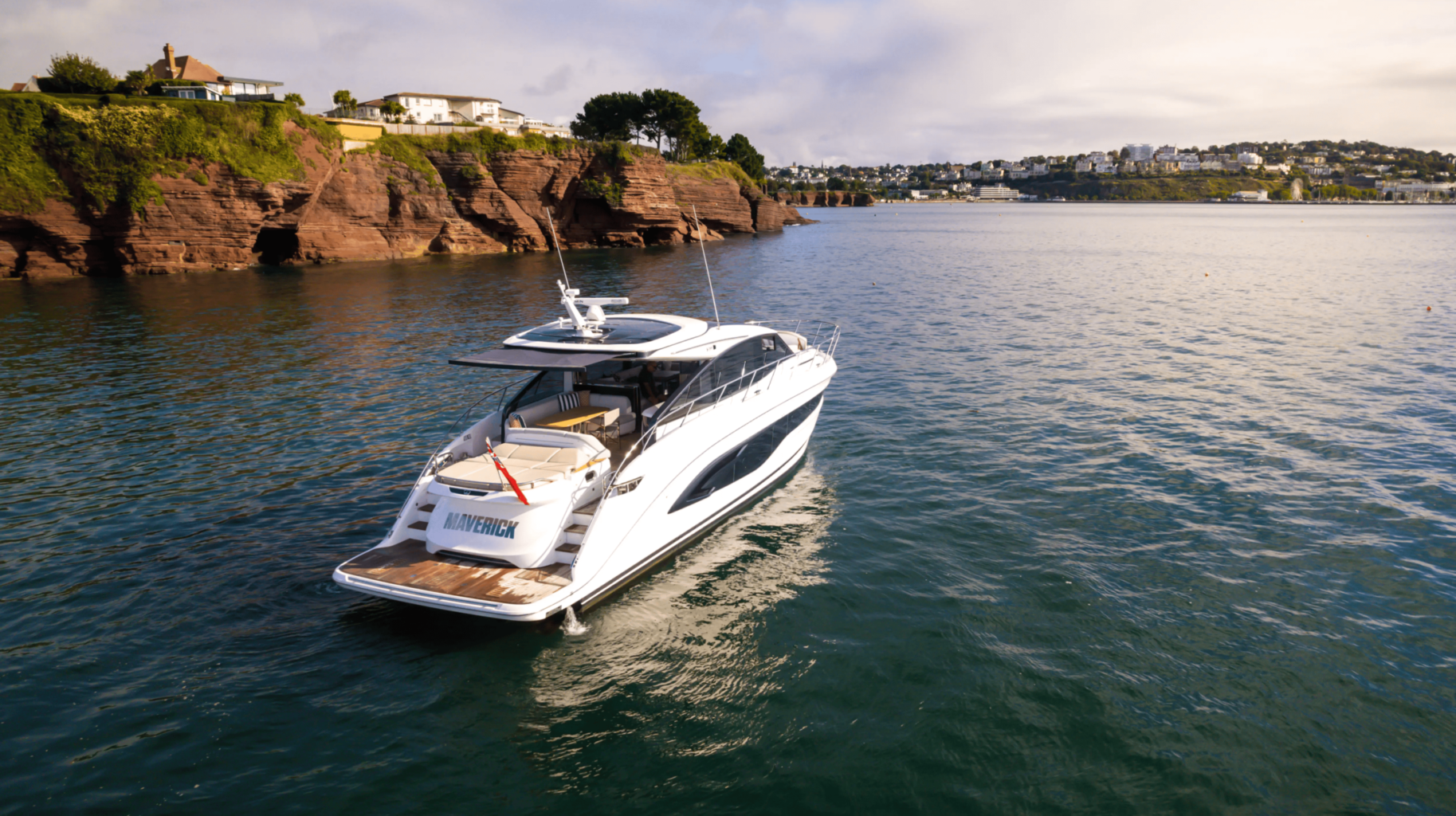 The Princess V55 on open water available at Bates Wharf