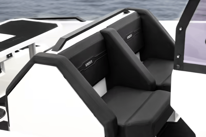 The seating of the Iron 827 boat for sale at Bates Wharf